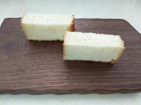 2.	从中间切开后立起来放