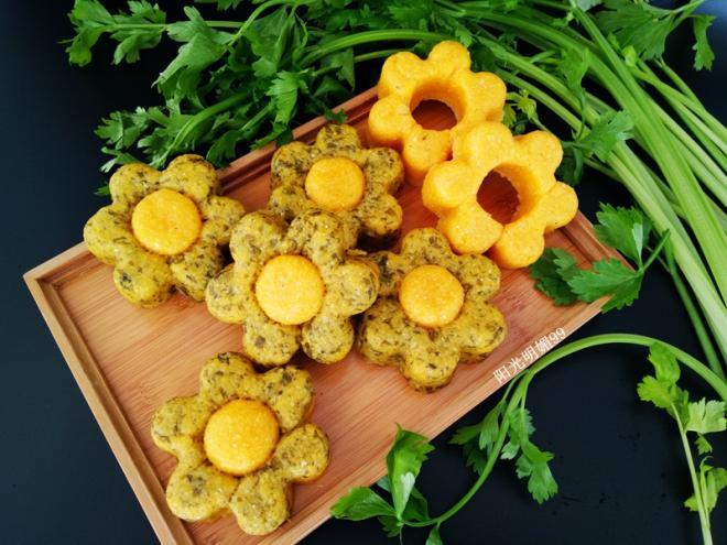 芹菜叶花朵玉米饼