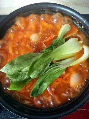 放入洗干净的青菜