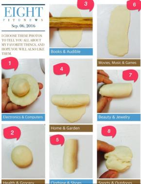 1:水油皮压扁包裹油酥皮，包好。
2:接口朝下，稍微按扁。
3:擀成椭圆形的长片。
4:卷起来。
5:接口朝下，再稍微按扁。
6:再次擀成长片。
7:再次卷起来。
8:两端捏一起，并把小面团揉圆。
酥皮面团就做好了，可以一下子把12个都做出来。
