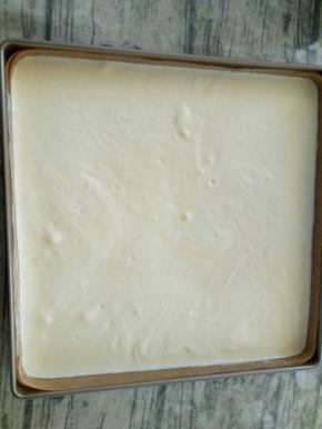 将面糊倒入烤盘，烤箱预热5分钟，上下火170°烤18--20分钟。