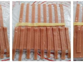 编的时候先把所有单数面条放下来，放上第一根横的面条，再把所有的双数面条放下来放上第二根横的面条，重复这个顺序