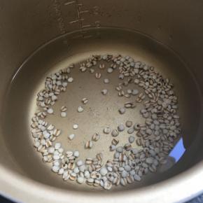 薏米洗净,加500毫升水先放锅中煮开