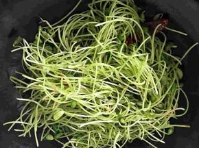 油锅七分热倒入茶豆和红辣皮