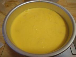 再倒入剩下的芒果泥，轻震几下，放冰箱冷冻半小时；