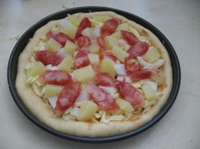 放上煮熟的土豆