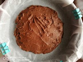 上个步骤拌匀后 加入过筛的低粉，晕死 那张加粉的图片被误删了。搅拌均匀 就是这样的，如上图，拌好后放入铺了油纸的模具里