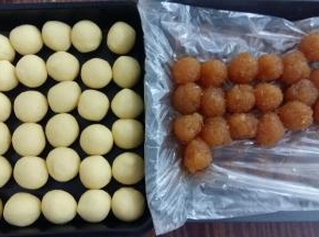 9. 将酥皮与馅料分别称重，皮20克，包15克。