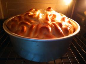 放入180度预热的烤箱中下层，20分钟（温度、时间根据自己烤箱情况调整）立即脱模放烤网上晾凉；