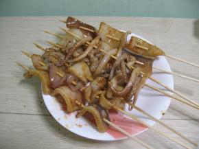 用竹签子串起来