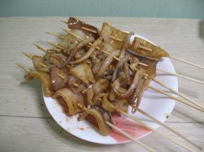 用竹签子串起来