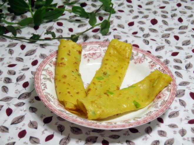 桔香葱花鸡蛋饼