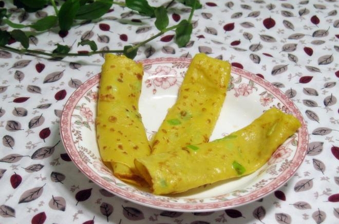 桔香葱花鸡蛋饼