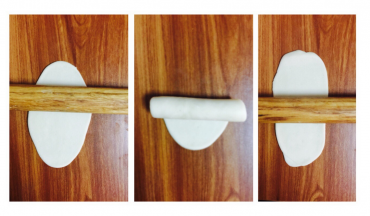 按扁。擀成长条。卷起来。醒面15分钟。把20个都做了，做完最后一个，第一个也醒差不多了。