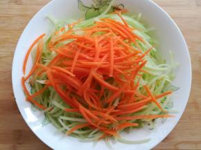 莴苣，胡萝卜用工具刨丝