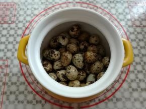 把鹌鹑蛋放到砂锅里