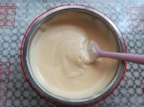 蛋糕糊混合好的状态