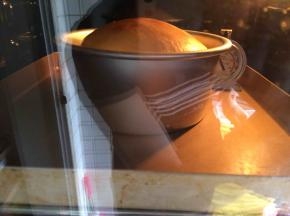 表面刷蛋黄液，上下火170度23分钟，上色后加盖锡纸
