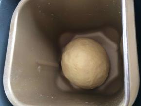 揉好的面团放面包机里启动发酵功能