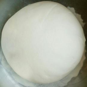 酵母加水倒入面粉中，和成光滑的面团，密封室温发酵