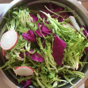 混合所有蔬菜。