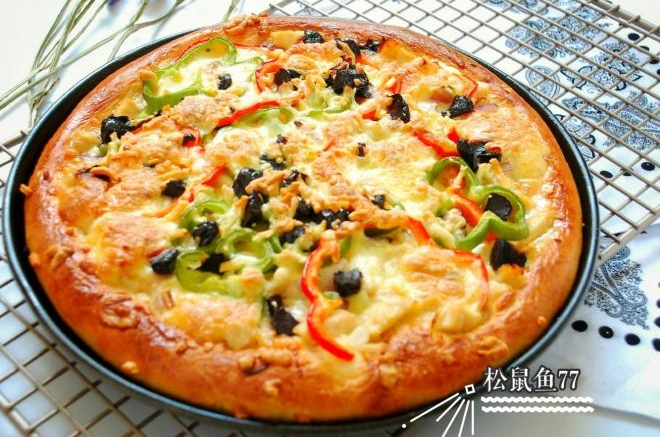果干鸡肉披萨