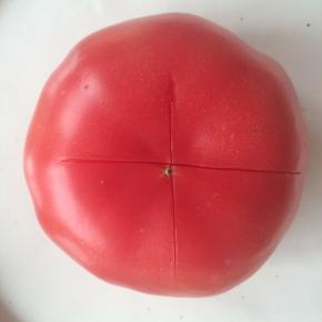 番茄顶部划十字刀。