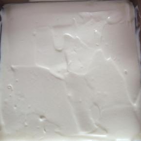 剩余的原味蛋糕糊倒入烤盘里，轻震几下，用刮刀抹平整。