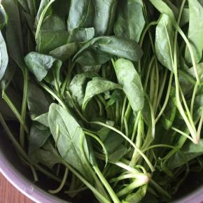 菠菜清洗干净。