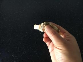 海蛏子肉的一侧深色部位是沙袋，用手挤破它，把沙袋里的杂质清理出去，再用清水洗净以免吃的时候牙碜。