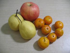 准备好，苹果，梨和桔子