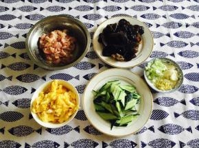 准备好的食材大合影，准备开炒啦。