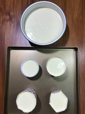 分装了几个纸杯，纸杯8分满。以及一个6寸阳极模具。