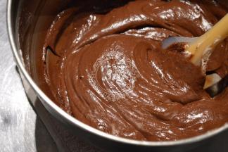 混合均匀至看不到干粉的光泽面糊，装入模具中震平。放置在烤箱中下层。温度调整为175℃，烘烤 35~40分钟 。出炉倒扣晾凉即可。