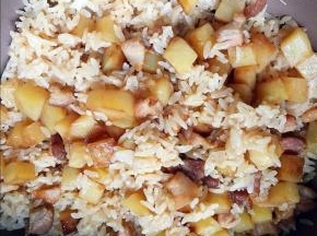 煮好后用饭勺从边缘翻均匀