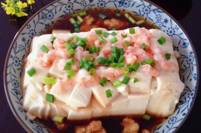 虾茸蒸豆腐