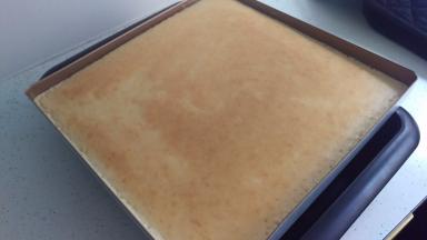 180度，烤16分钟后拿出来，从高处往下震1-2下，让热气震出来，等1-2分钟 ，凉了以后正面拿一张油纸再倒扣。