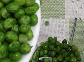 将豌豆倒入料理机中