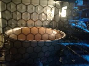 快要烤好出炉的蛋糕，没有开裂。