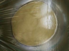 揉好的面团盖上保鲜膜进行第一次发酵