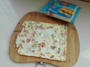 用葱花同火腿沫做个煎蛋