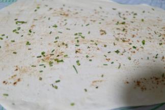 刷油 撒盐和五香粉 还有香葱碎