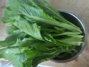小白菜清洗干净控干水分。