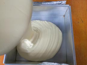 蛋糊倒入模具内。