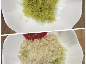 5. 冲洗好的柚子皮挤干水，用150克的黄冰糖铺盖在柚子皮上，（这一步是使柚子皮不苦涩的关键步骤不可忽略）