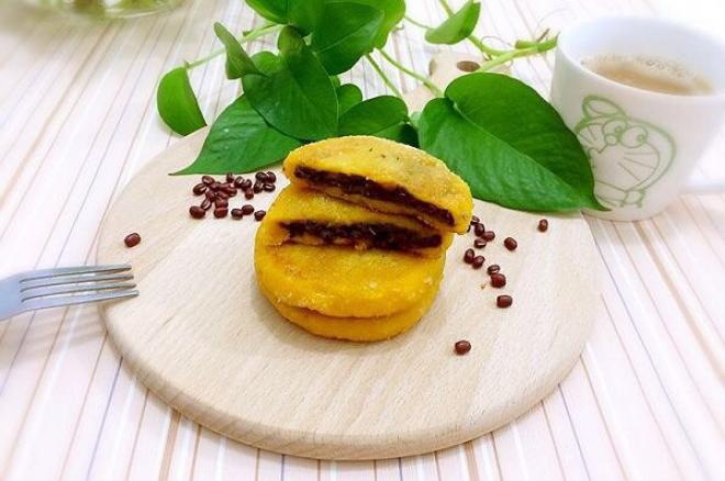 椰蓉南瓜糯米红豆饼