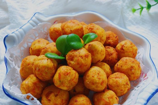 黄金豆渣丸子
