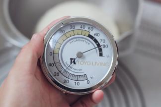 6.面团放入盆内盖保鲜膜进行第一次发酵 （最佳发酵温度是26-28度 湿度是75%左右）