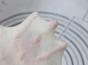 2.加入黄油揉至完全扩展阶段 