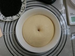 3.进行第一次发酵（夏天发酵只需要放到碗里盖上保鲜膜即可）发酵至2-2.5倍大